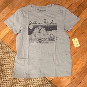 Lucky Brand Gray S/S Dutton Ranch Tee Shirt